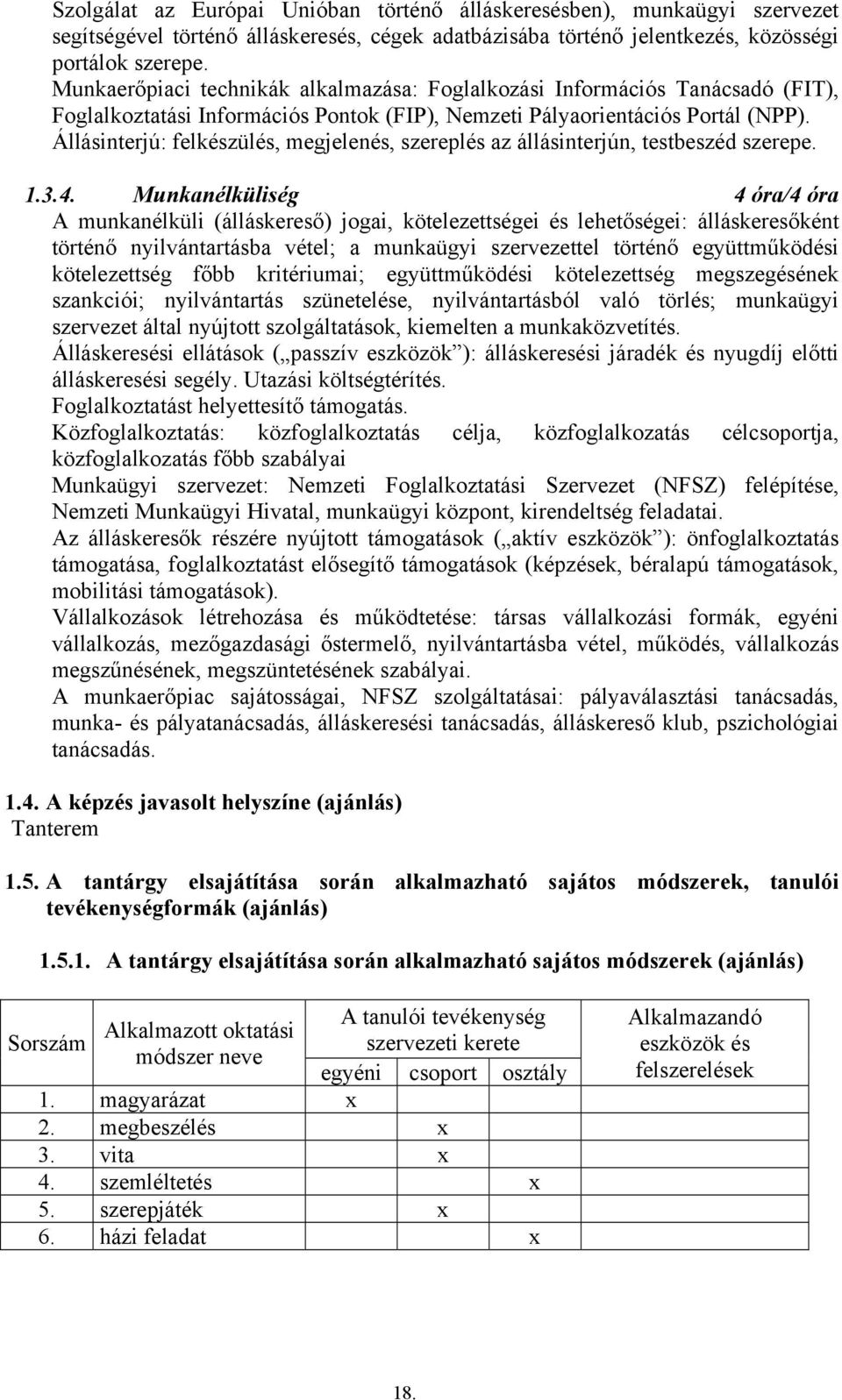 Állásinterjú: felkészülés, megjelenés, szereplés az állásinterjún, testbeszéd szerepe. 1.3.4.