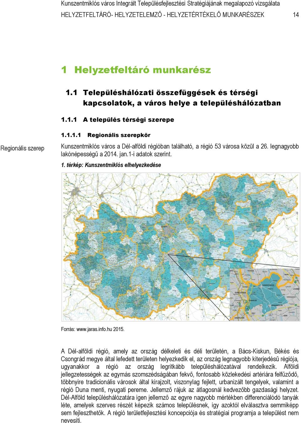 térkép: Kunszentmiklós elhelyezkedése Forrás: www.jaras.info.hu 2015.
