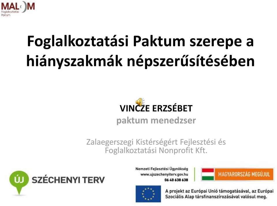 ERZSÉBET paktum menedzser Zalaegerszegi