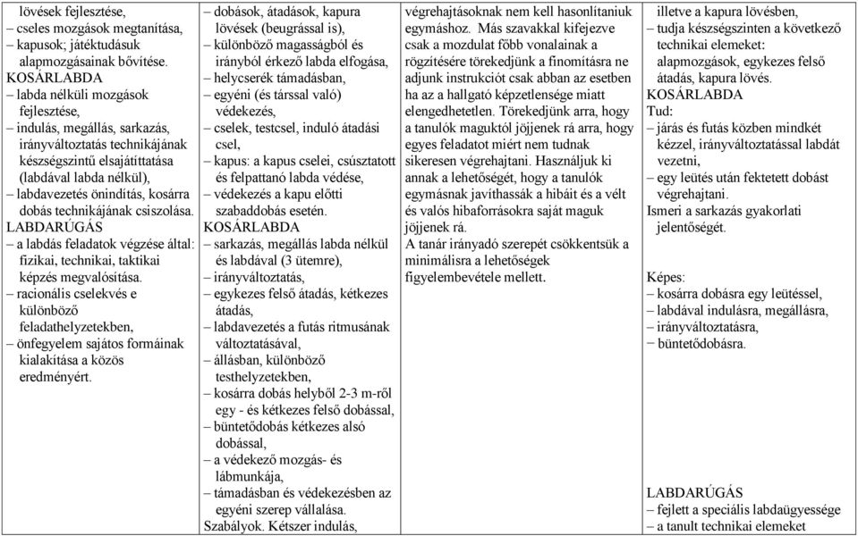 technikájának csiszolása. LABDARÚGÁS a labdás feladatok végzése által: fizikai, technikai, taktikai képzés megvalósítása.