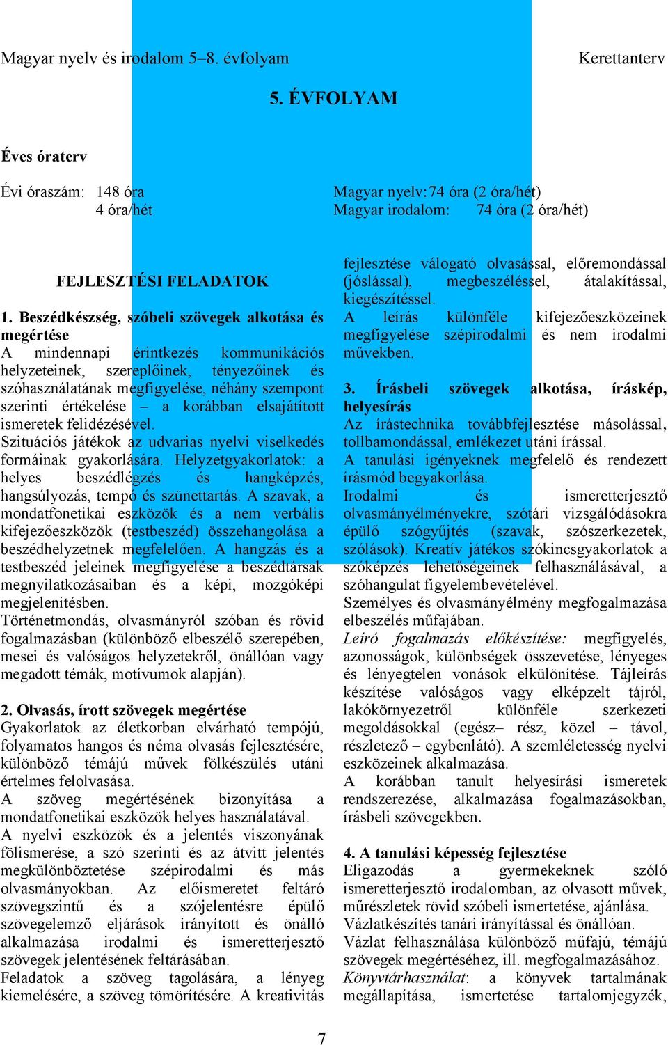 Beszédkészség, szóbeli szövegek alkotása és megértése A mindennapi érintkezés kommunikációs helyzeteinek, szereplőinek, tényezőinek és szóhasználatának megfigyelése, néhány szempont szerinti