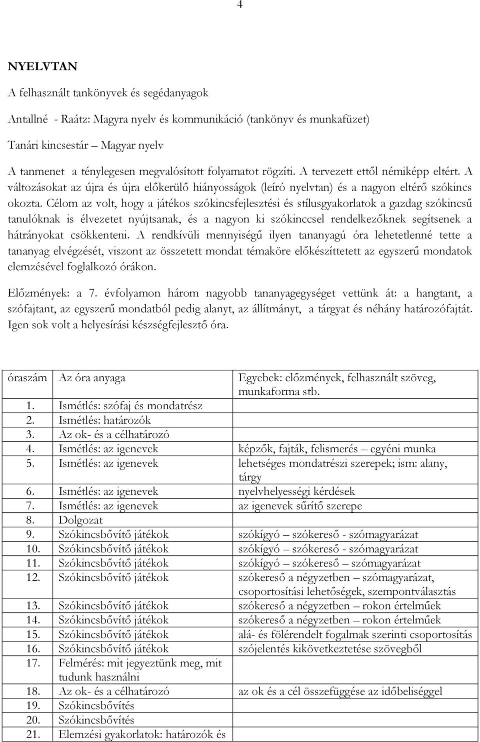 Célom az volt, hogy a játékos szókincsfejlesztési és stílusgyakorlatok a gazdag szókincsű tanulóknak is élvezetet nyújtsanak, és a nagyon ki szókinccsel rendelkezőknek segítsenek a hátrányokat