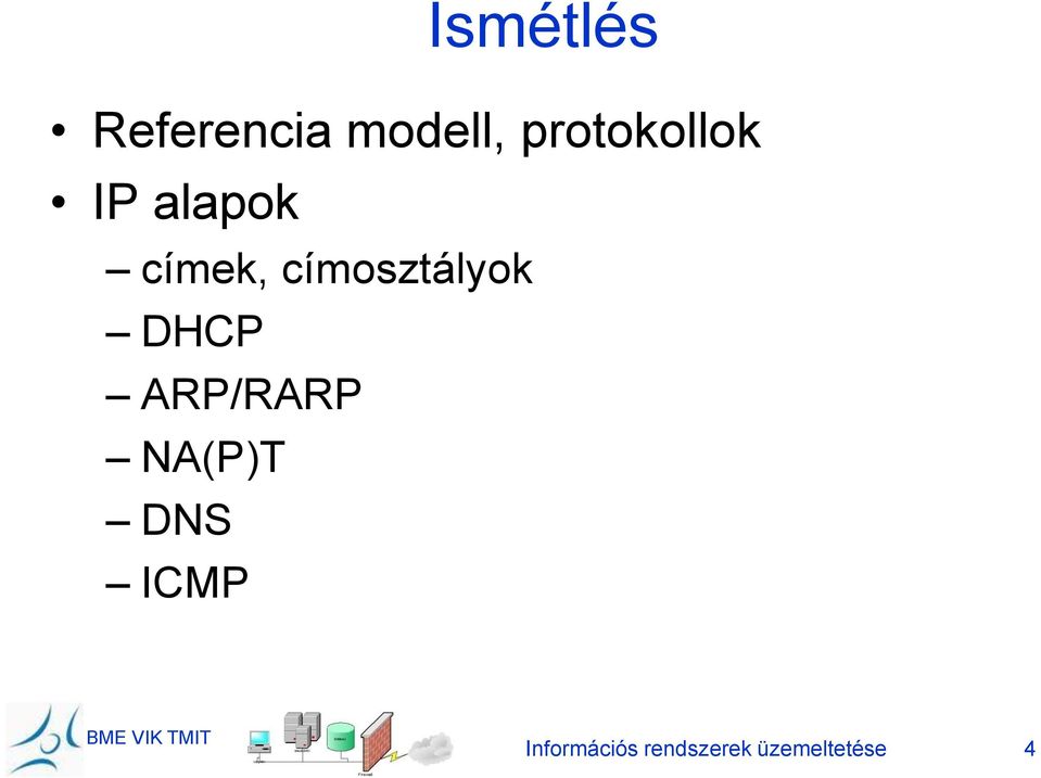 címosztályok DHCP ARP/RARP NA(P)T