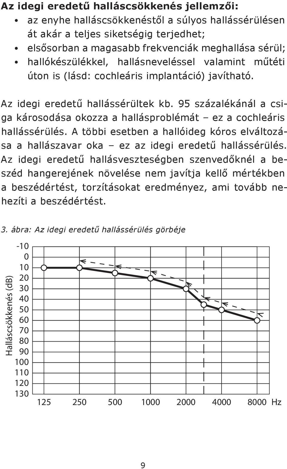 95 százalékánál a csiga károsodása okozza a hallásproblémát ez a cochleáris hallássérülés. A többi esetben a hallóideg kóros elváltozása a hallászavar oka ez az idegi eredetű hallássérülés.
