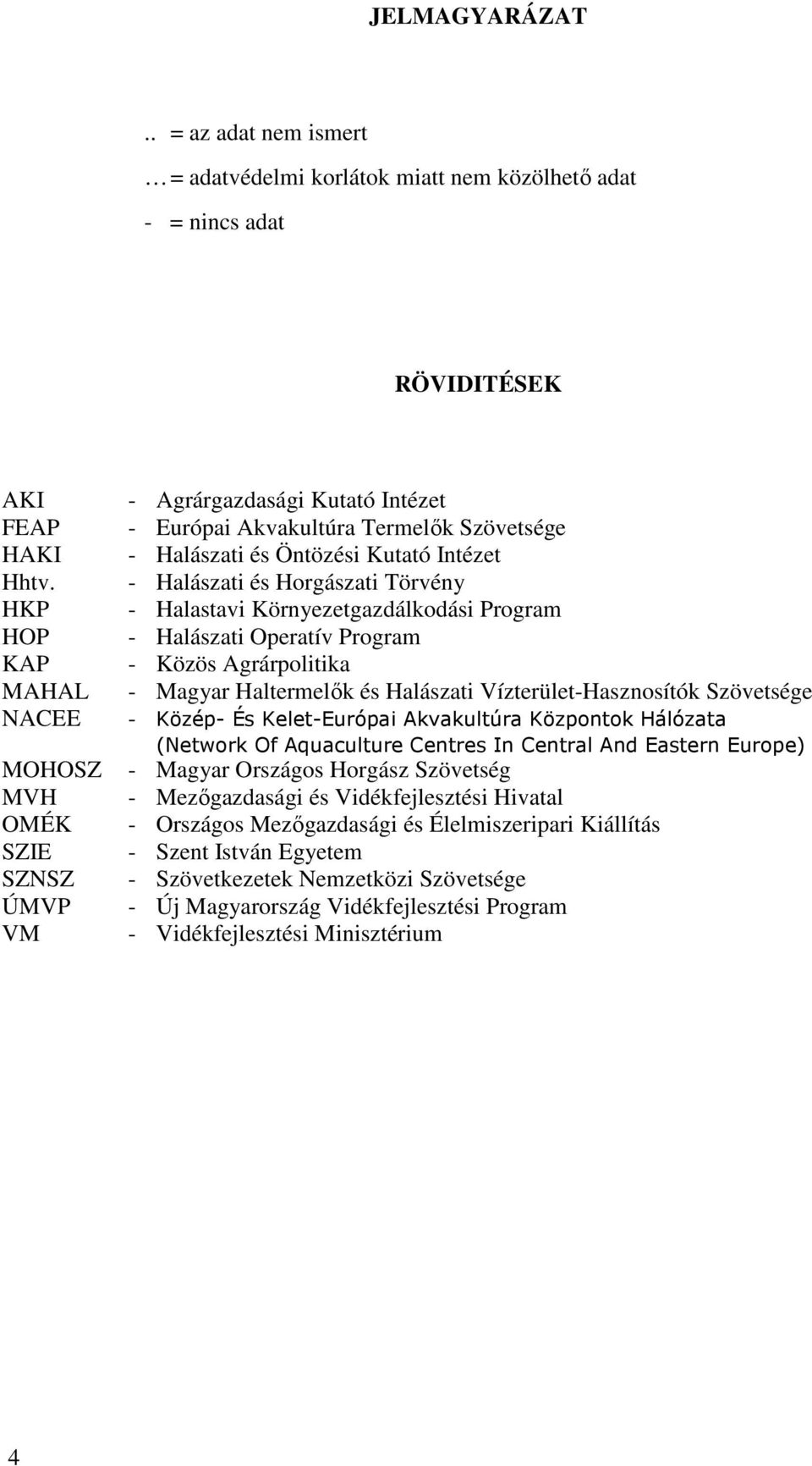 Törvény - Halastavi Környezetgazdálkodási Program - Halászati Operatív Program - Közös Agrárpolitika - Magyar Haltermelők és Halászati Vízterület-Hasznosítók Szövetsége - Közép- És Kelet-Európai