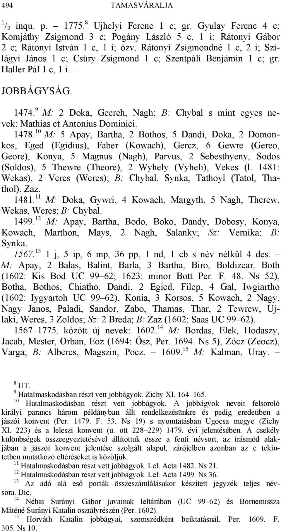 9 M: 2 Doka, Geerch, Nagh; B: Chybal s mint egyes nevek: Mathias et Antonius Dominici. 1478.