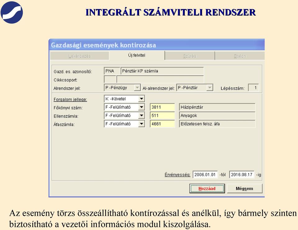 bármely szinten biztosítható a