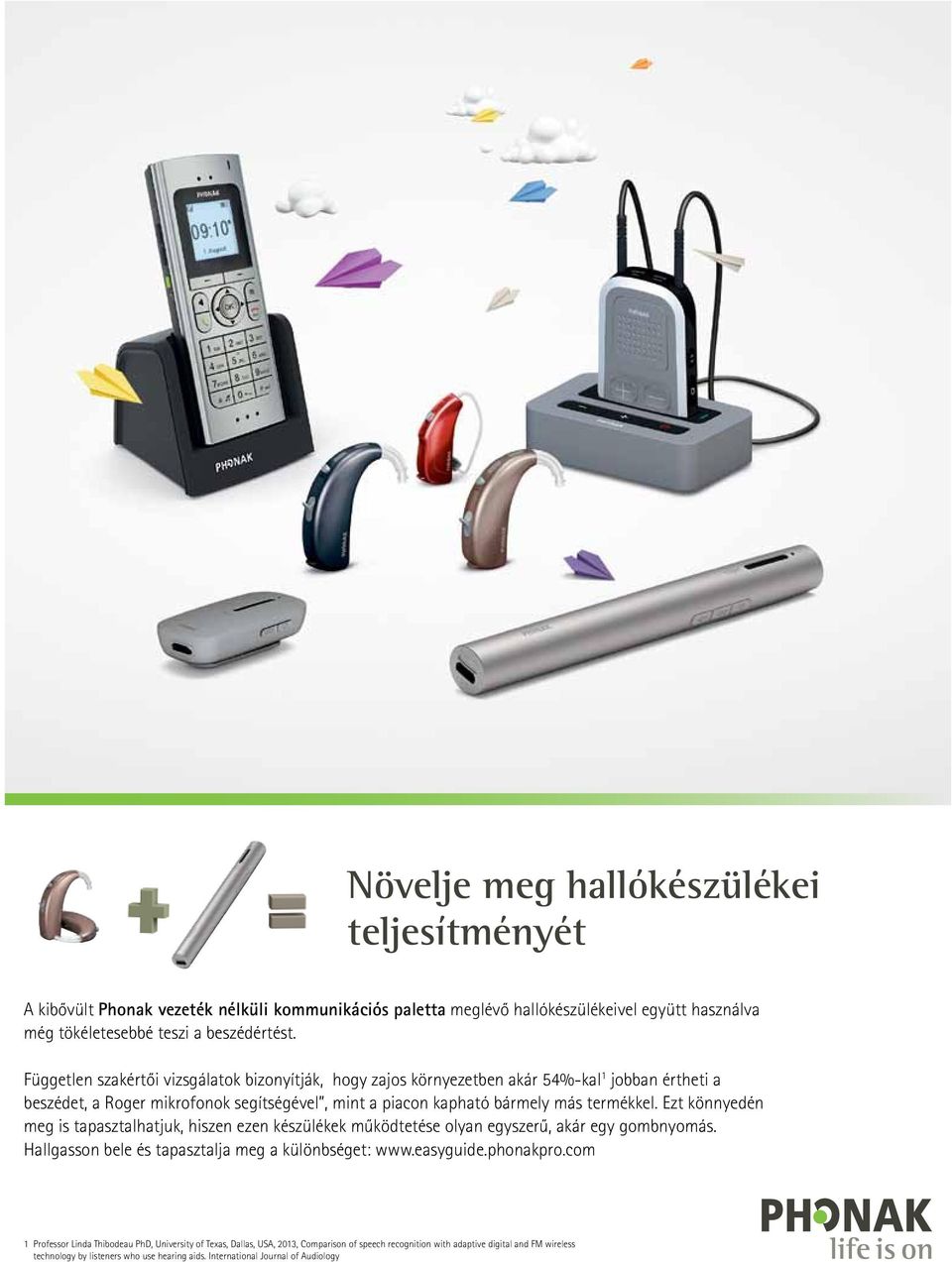 Ezt könnyedén meg is tapasztalhatjuk, hiszen ezen készülékek működtetése olyan egyszerű, akár egy gombnyomás. Hallgasson bele és tapasztalja meg a különbséget: www.easyguide.phonakpro.