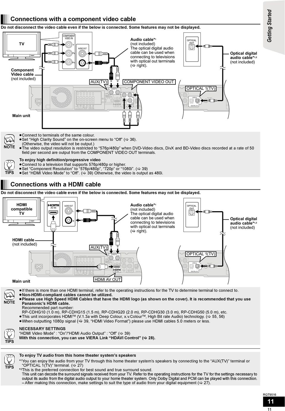 to televisions with optical out terminals ( right).