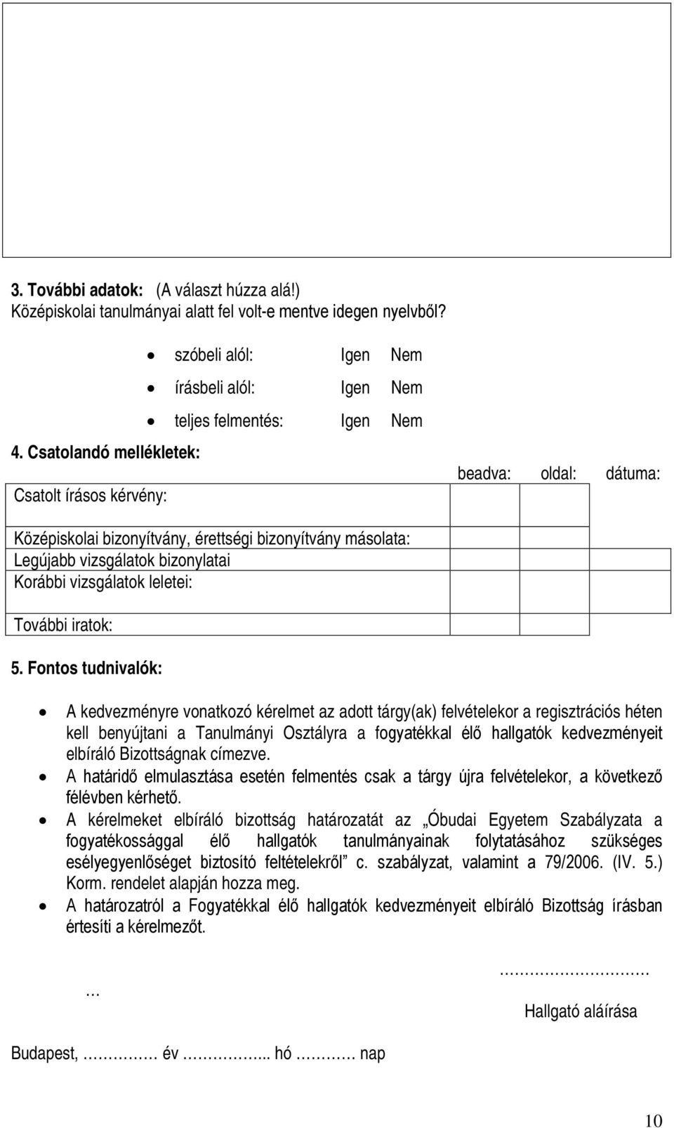 További iratok: 5.