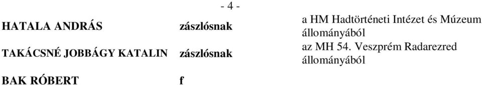 Bercsényi László Különleges Műveleti Zászlóalj JÓZAN CSABA honvéd tisztjelöltnek az MH Ludovika Zászlóalj I. FOKOZATÁT CSIBA ILDIKÓ Helyőrség Dandár II.