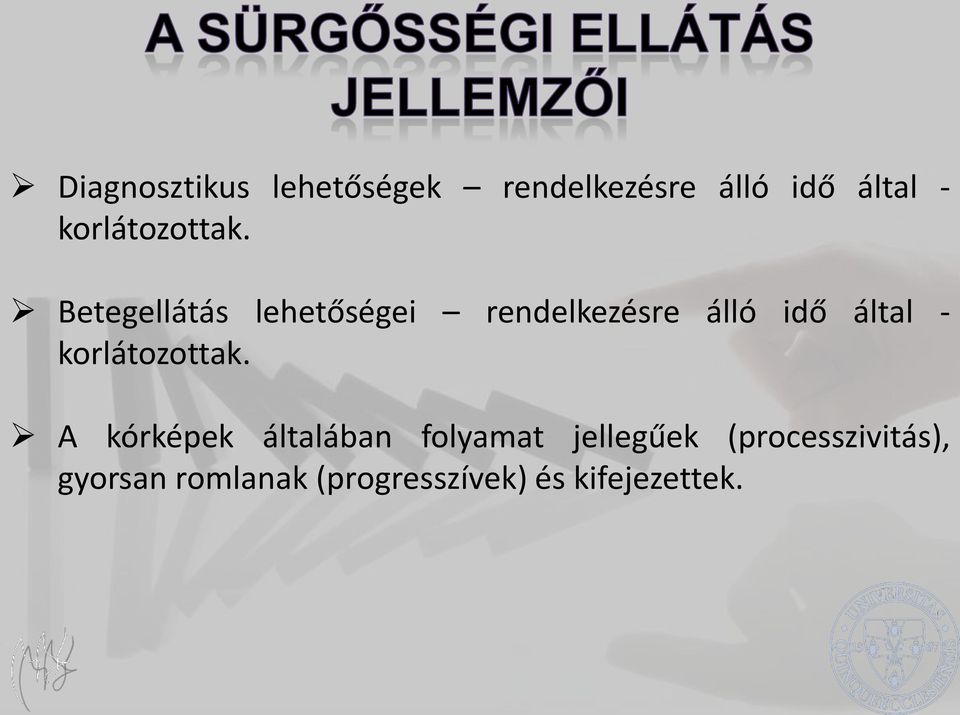 Betegellátás lehetőségei rendelkezésre álló idő által -  A