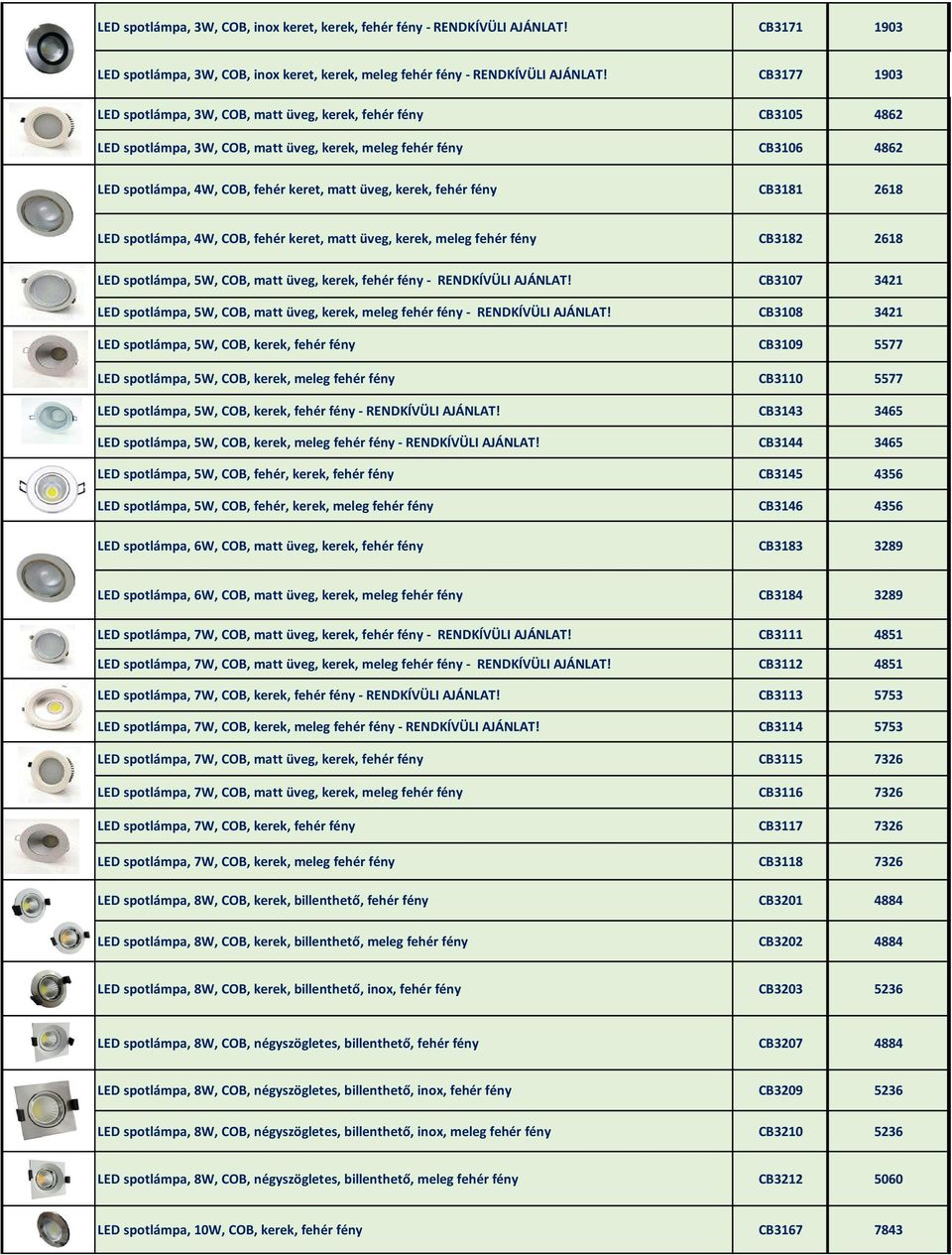 kerek, fehér fény CB3181 2618 LED spotlámpa, 4W, COB, fehér keret, matt üveg, kerek, meleg fehér fény CB3182 2618 LED spotlámpa, 5W, COB, matt üveg, kerek, fehér fény - RENDKÍVÜLI AJÁNLAT!