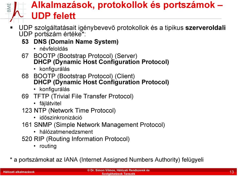 (Dynamic Host Configuration Protocol) konfigurálás 69 TFTP (Trivial File Transfer Protocol) fájlátvitel 123 NTP (Network Time Protocol) időszinkronizáció 161 SNMP