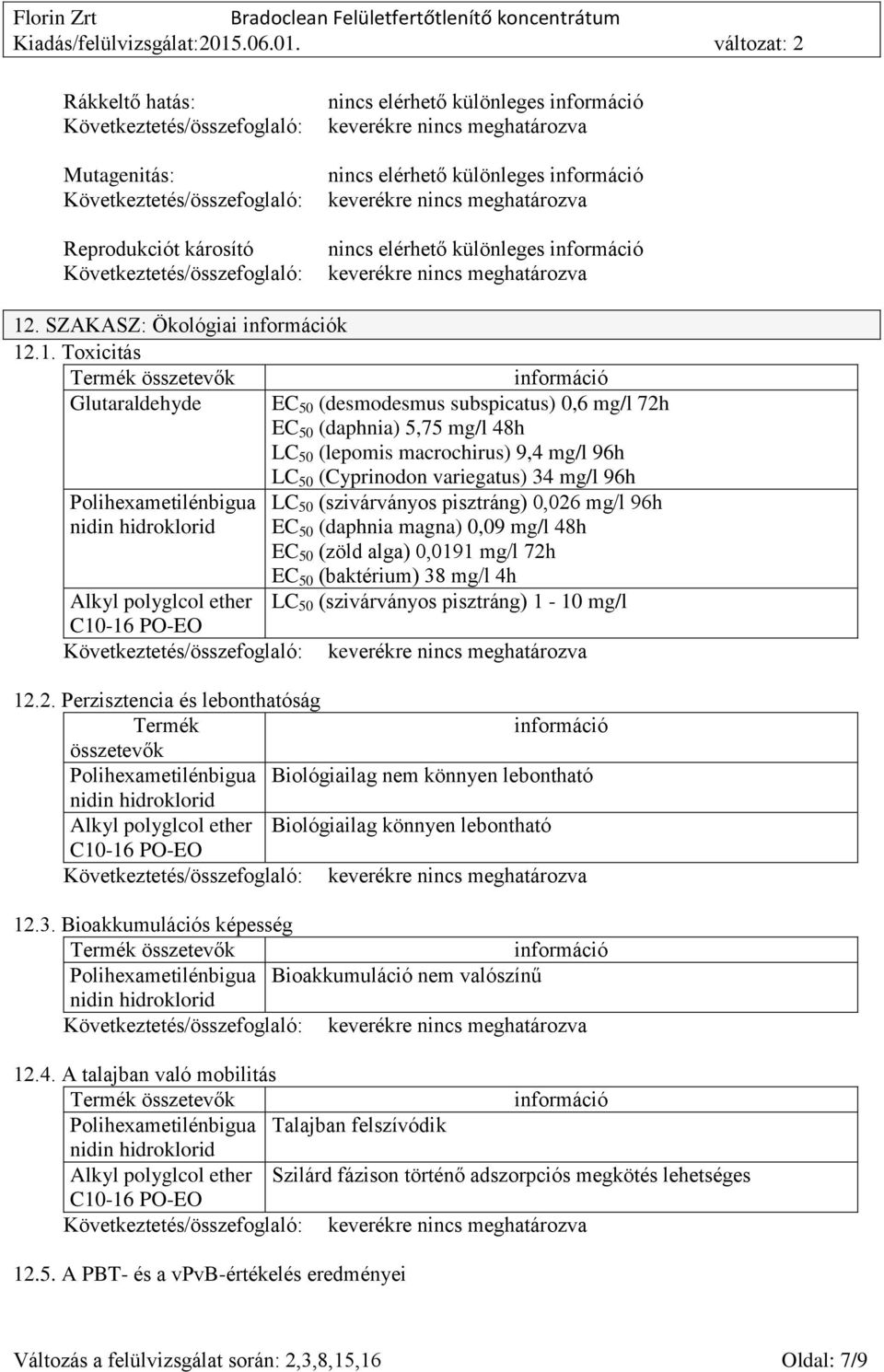 . SZAKASZ: Ökológiai k 12
