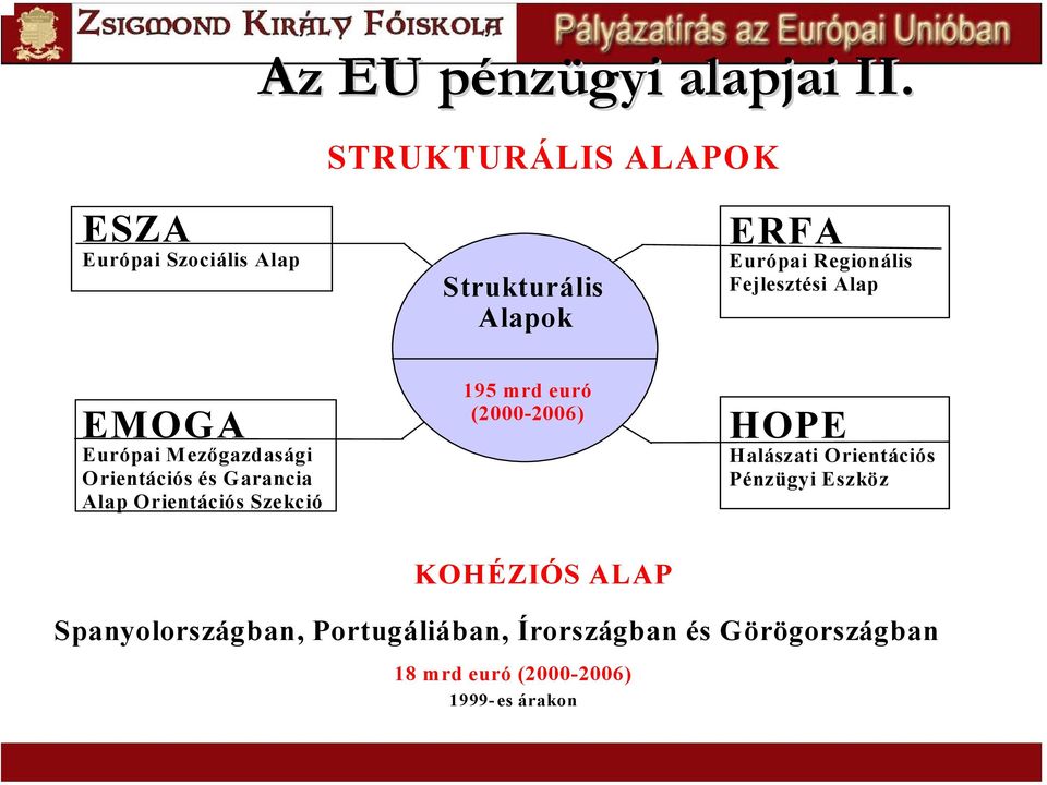 Fejlesztési Alap EMOGA Európai Mezőgazdasági Orientációs és Garancia Alap Orientációs Szekció 195