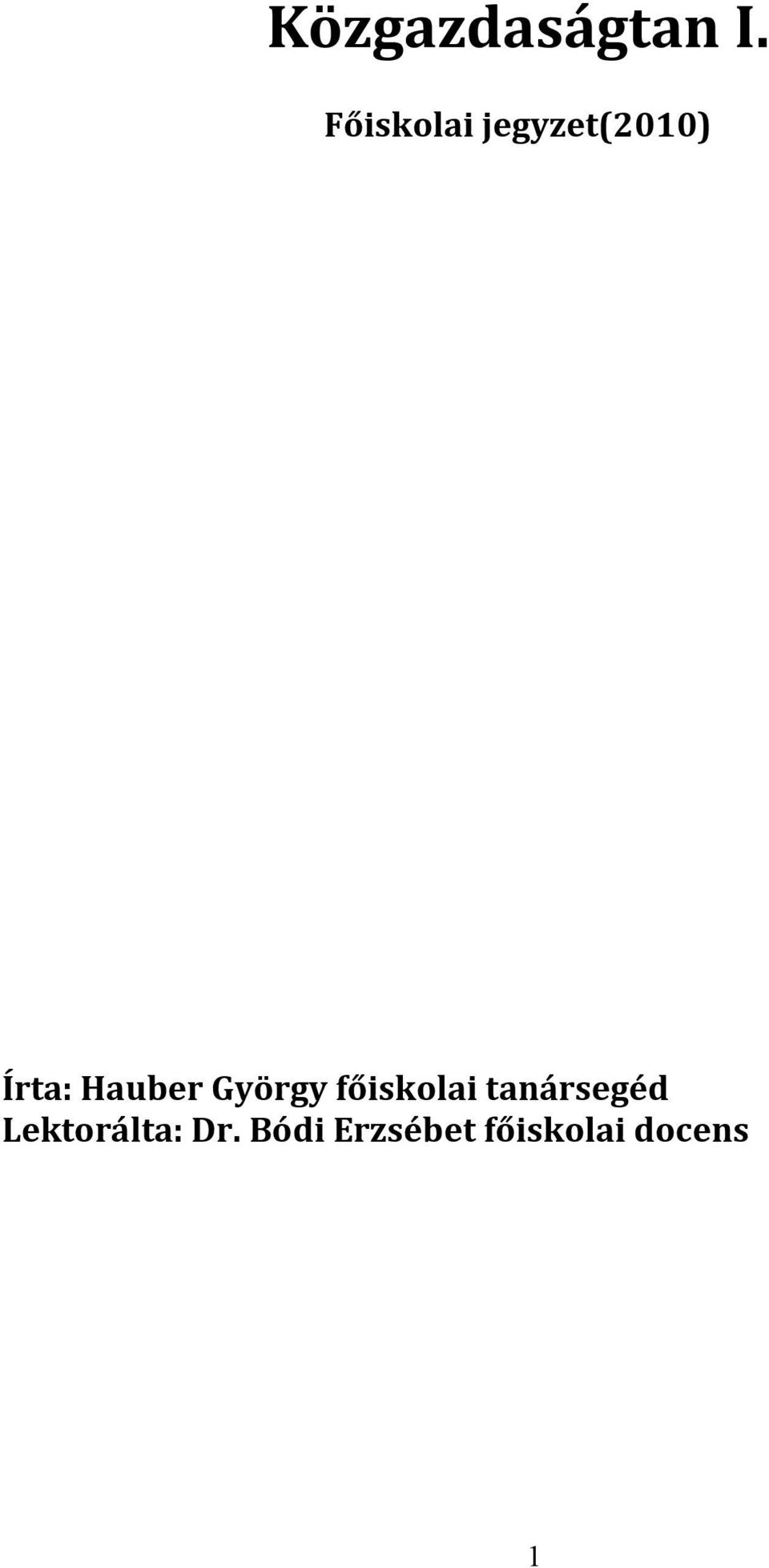 Hauber György főiskolai