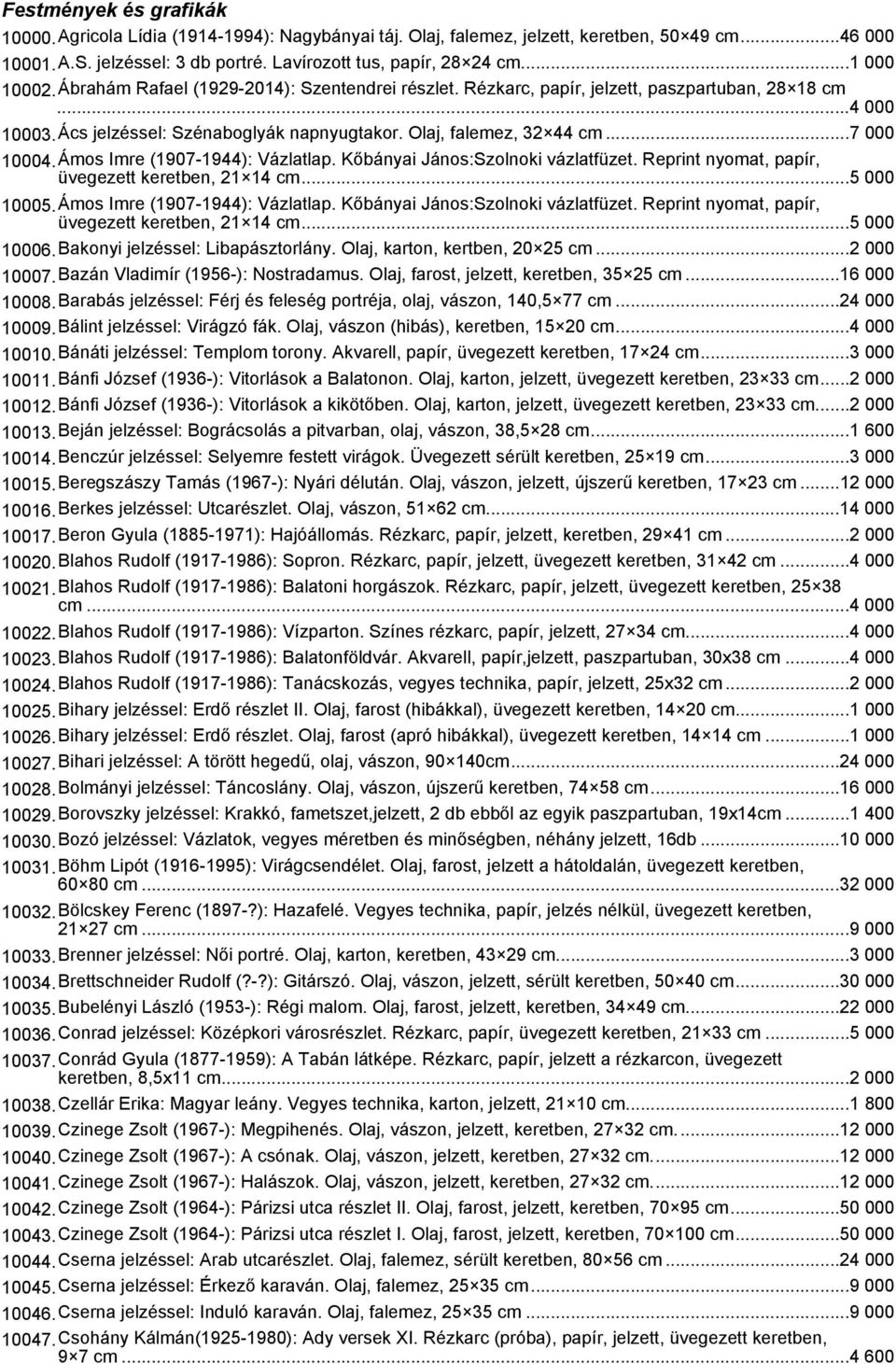 ..7 000 10004.Ámos Imre (1907-1944): Vázlatlap. Kőbányai János:Szolnoki vázlatfüzet. Reprint nyomat, papír, üvegezett keretben, 21 14 cm...5 000 10005.Ámos Imre (1907-1944): Vázlatlap. Kőbányai János:Szolnoki vázlatfüzet. Reprint nyomat, papír, üvegezett keretben, 21 14 cm...5 000 10006.