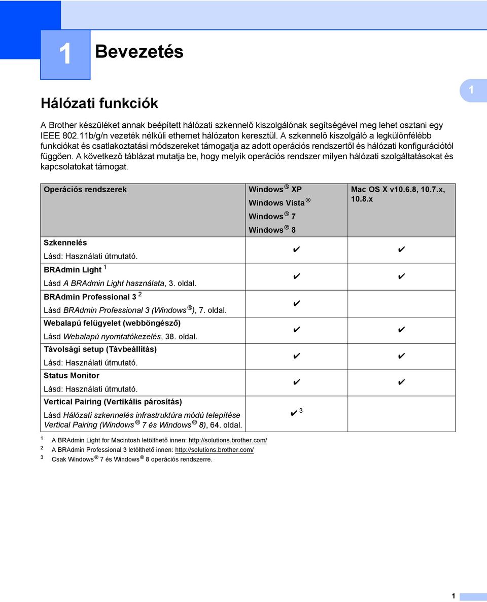 A szkennelő kiszolgáló a legkülönfélébb funkciókat és csatlakoztatási módszereket támogatja az adott operációs rendszertől és hálózati konfigurációtól függően.