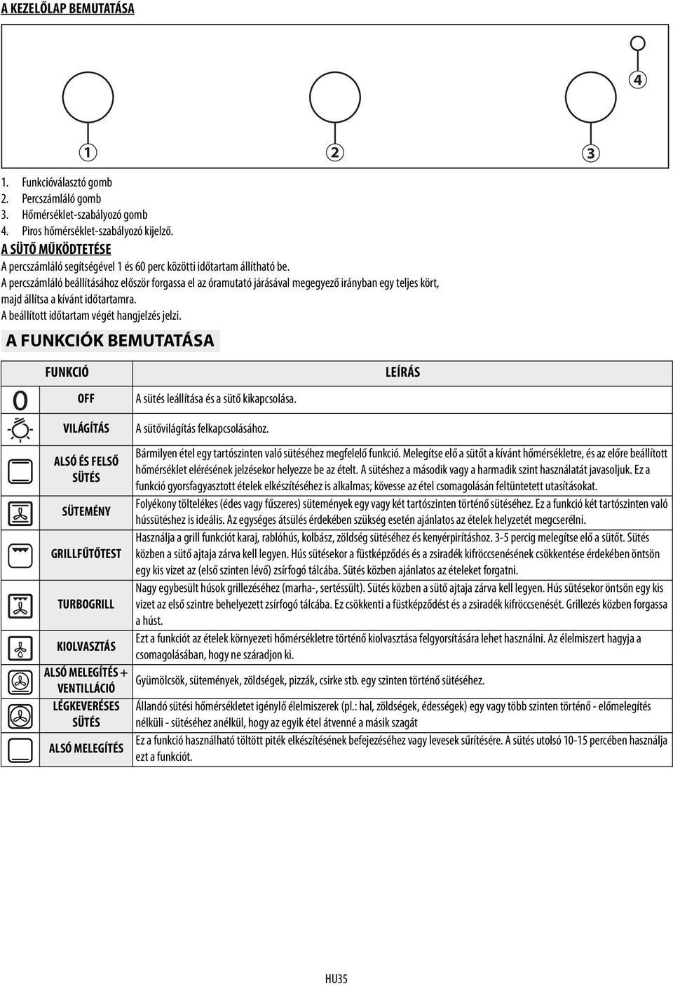 A percszámláló beállításához először forgassa el az óramutató járásával megegyező irányban egy teljes kört, majd állítsa a kívánt időtartamra. A beállított időtartam végét hangjelzés jelzi.