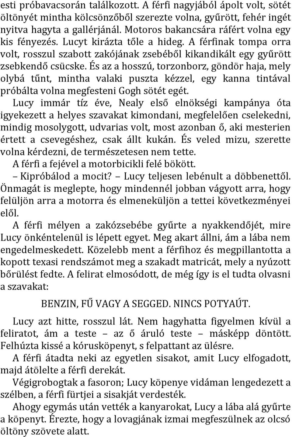 És az a hosszú, torzonborz, göndör haja, mely olybá tűnt, mintha valaki puszta kézzel, egy kanna tintával próbálta volna megfesteni Gogh sötét egét.