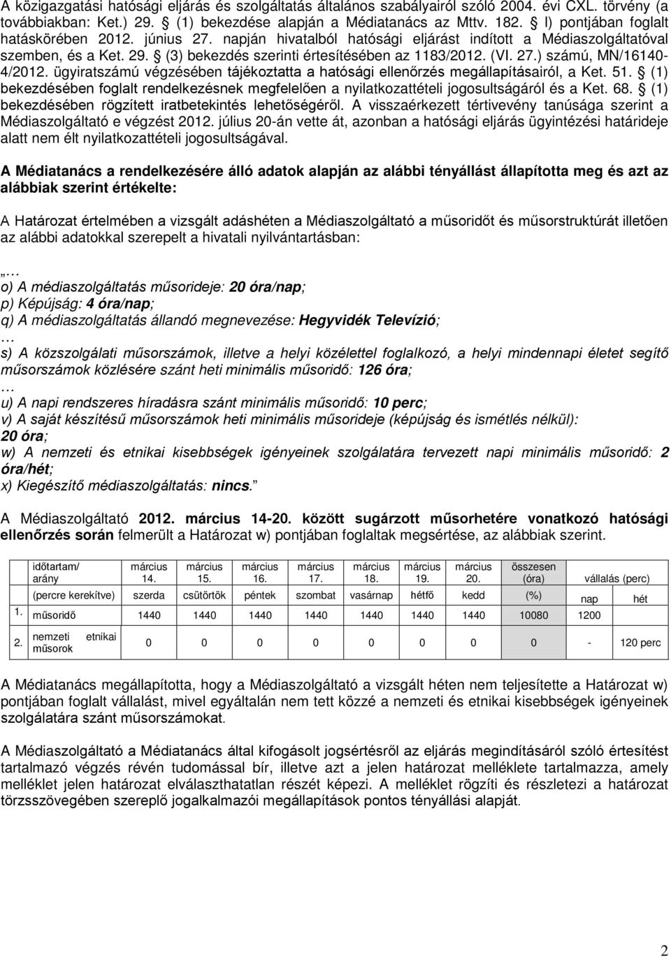 ügyiratszámú végzésében tájékoztatta a hatósági ellenőrzés megállapításairól, a Ket. 51. (1) bekezdésében foglalt rendelkezésnek megfelelően a nyilatkozattételi jogosultságáról és a Ket. 68.