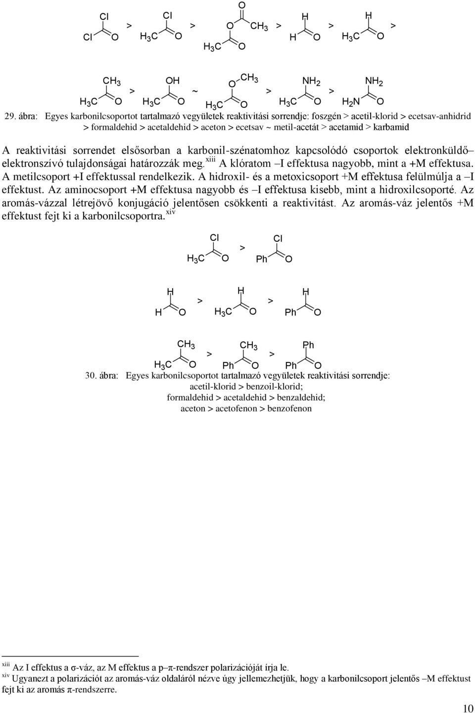 karbamid A reaktivitási sorrendet elsősorban a karbonil-szénatomhoz kapcsolódó csoportok elektronküldő elektronszívó tulajdonságai határozzák meg.