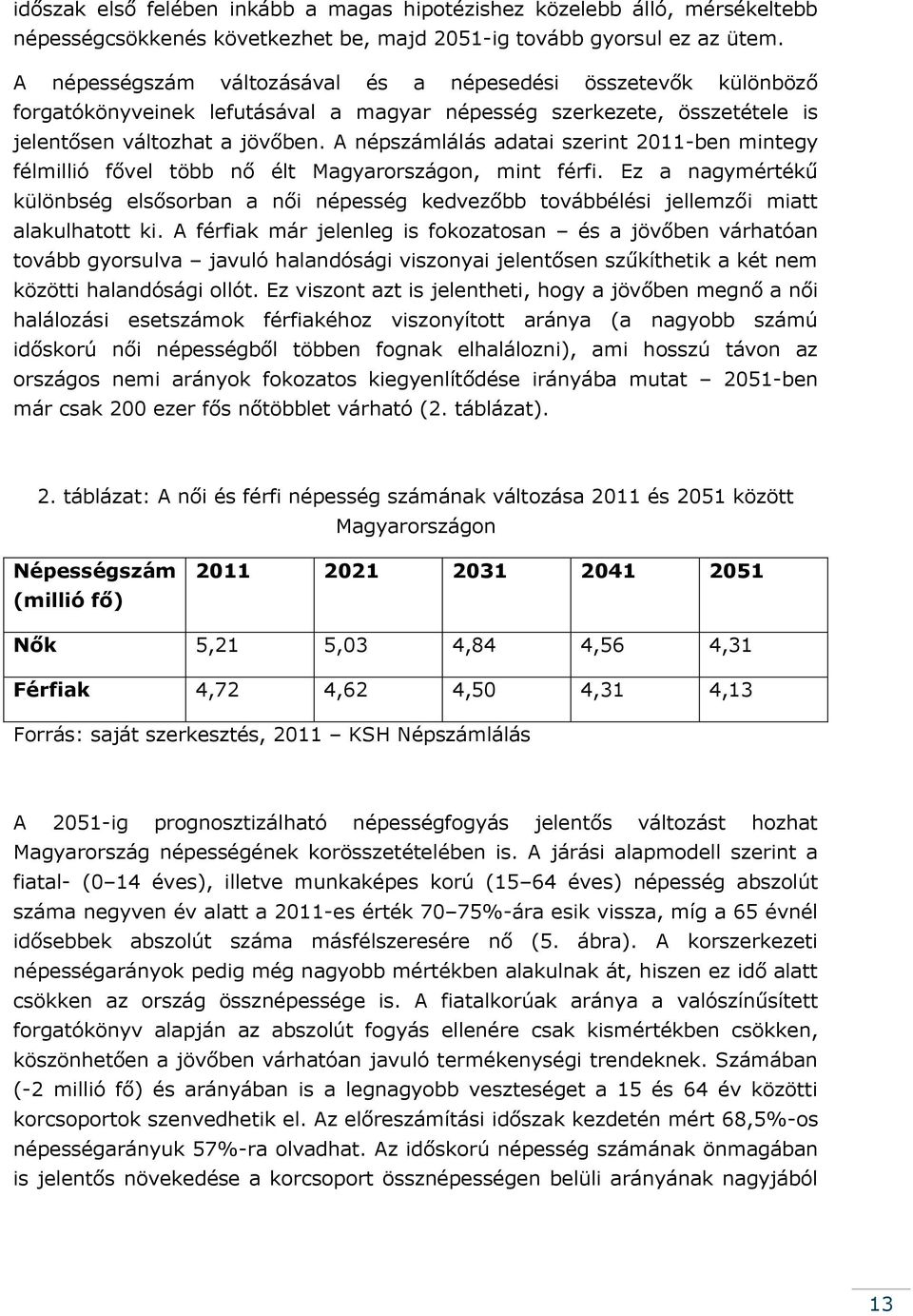 A népszámlálás adatai szerint 2011-ben mintegy félmillió fővel több nő élt Magyarországon, mint férfi.