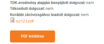 az eredeti fájlnévtől függetlenül minden esetben a hallgató Neptun kódja lesz a fájl neve (lásd 15. ábra).