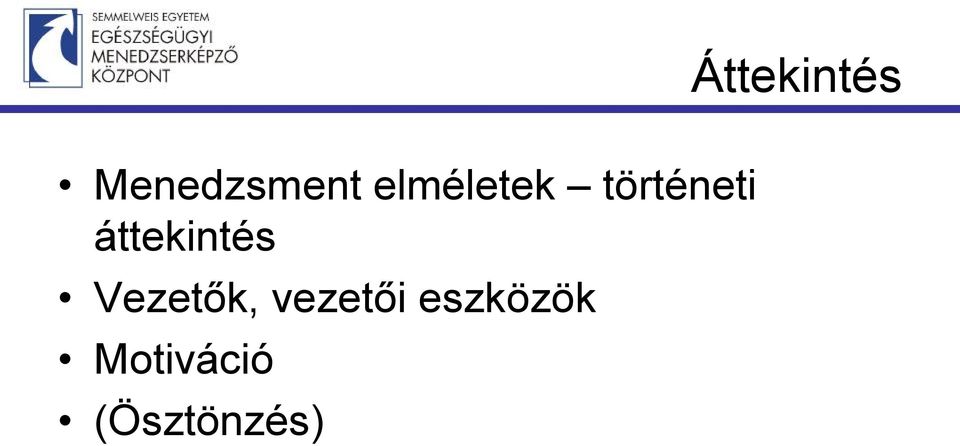 áttekintés Vezetők,