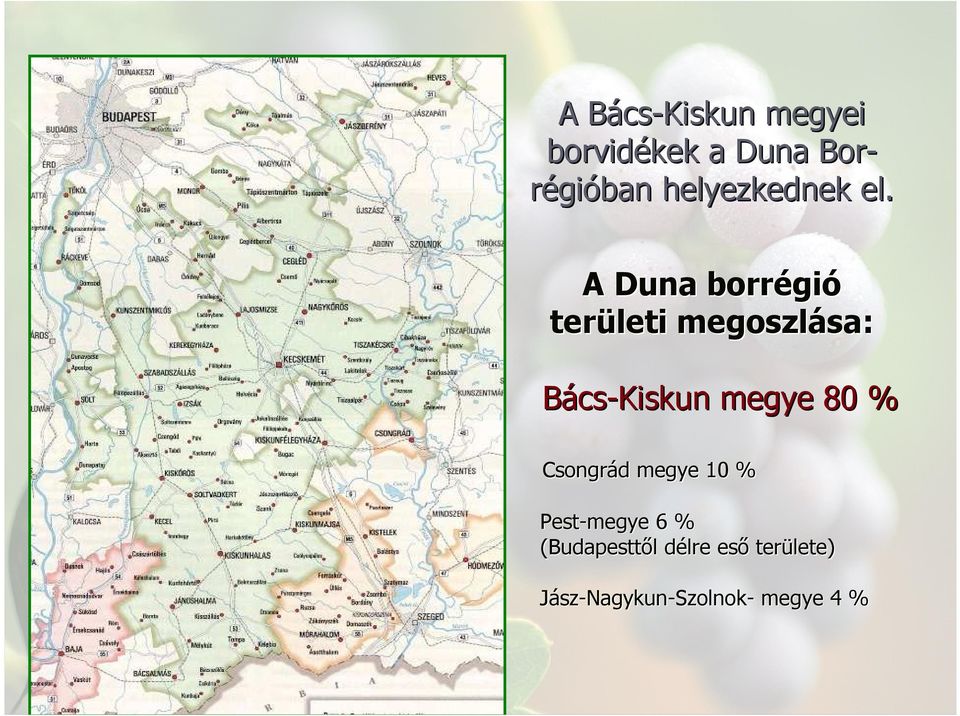 A Duna borrégi gió területi megoszlása: sa: Bács-Kiskun