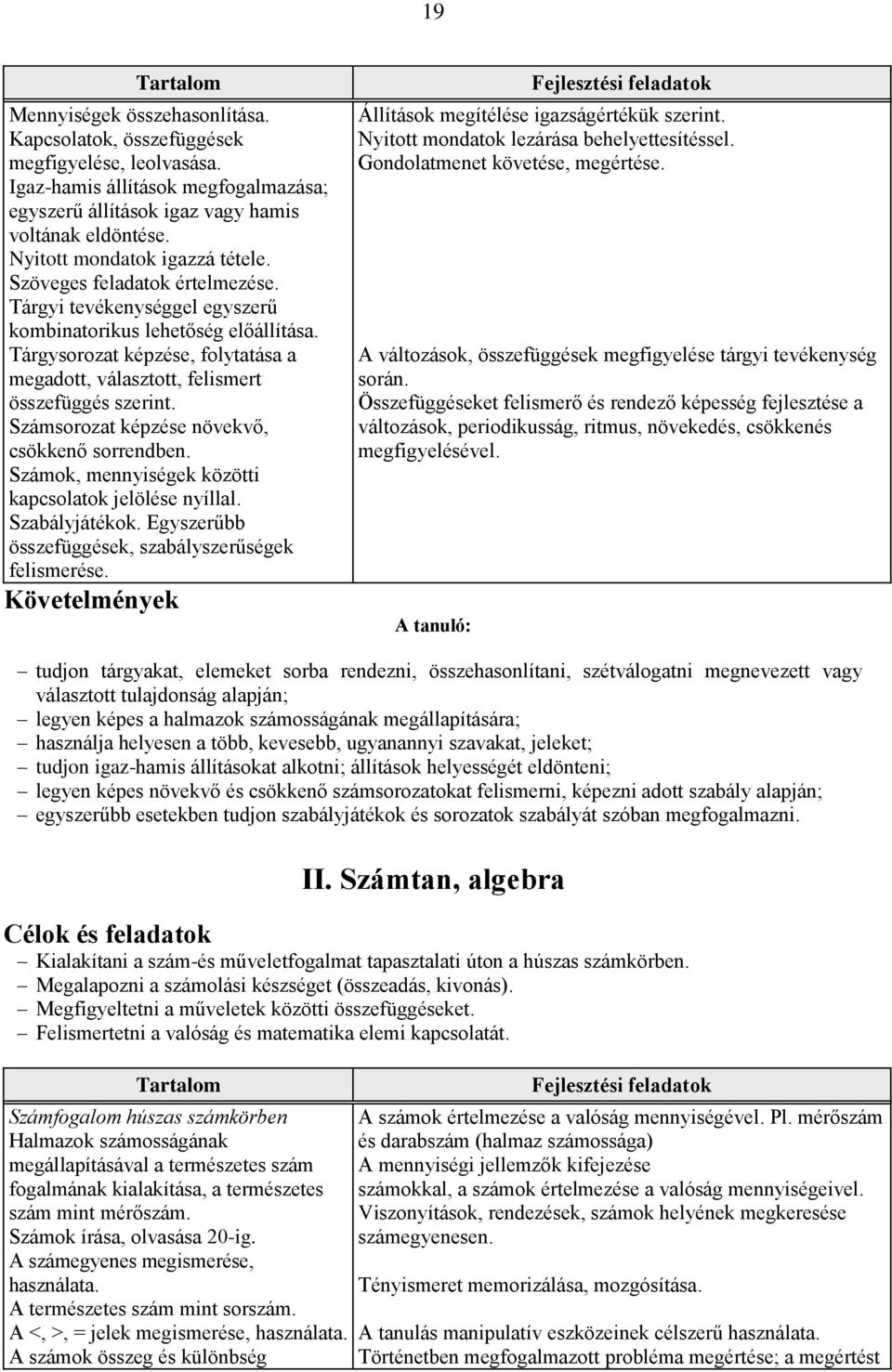 Tárgysorozat képzése, folytatása a megadott, választott, felismert összefüggés szerint. Számsorozat képzése növekvő, csökkenő sorrendben. Számok, mennyiségek közötti kapcsolatok jelölése nyíllal.