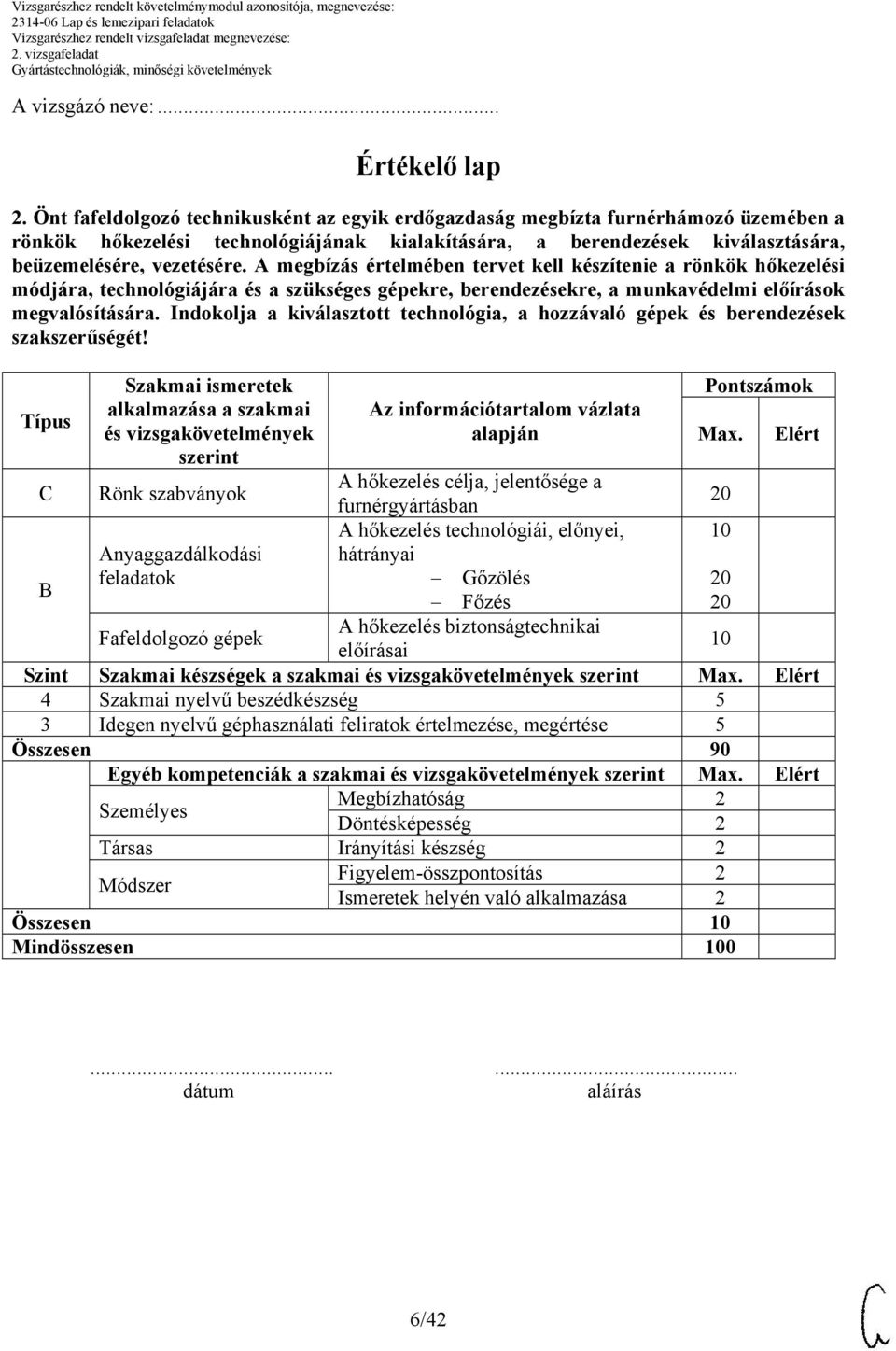 A megbízás értelmében tervet kell készítenie a rönkök hőkezelési módjára, technológiájára és a szükséges gépekre, berendezésekre, a munkavédelmi előírások megvalósítására.