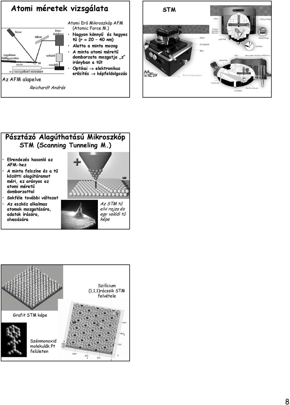 Pásztázó Alagúthat thatású Mikroszkóp STM (Scanning( Tunneling M.