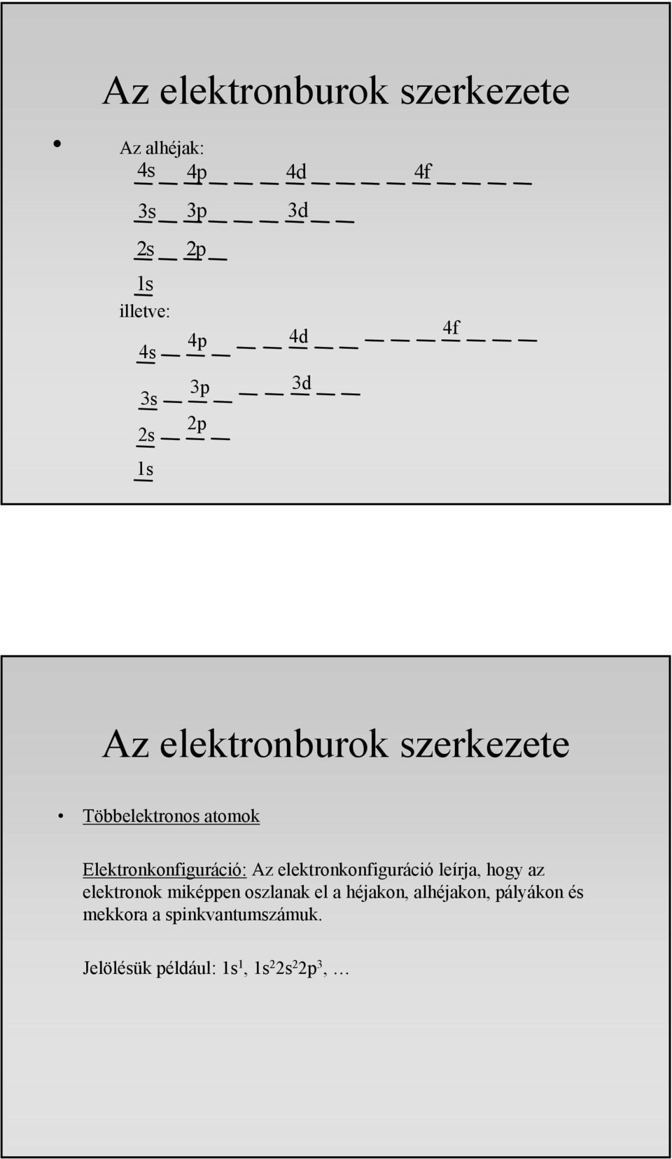 Elektronkonfiguráció: Az elektronkonfiguráció leírja, hogy az elektronok miképpen