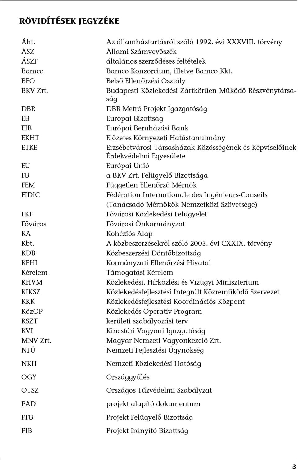 Belső Ellenőrzési Osztály Budapesti Közlekedési Zártkörűen Működő Részvénytársaság DBR Metró Projekt Igazgatóság Európai Bizottság Európai Beruházási Bank Előzetes Környezeti Hatástanulmány