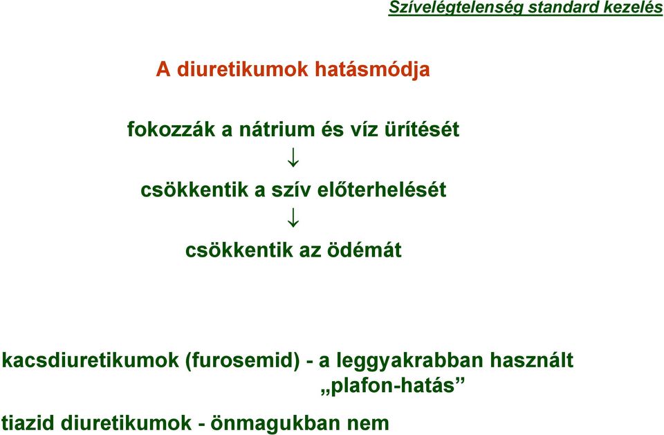 ödémát kacsdiuretikumok (furosemid) - a leggyakrabban