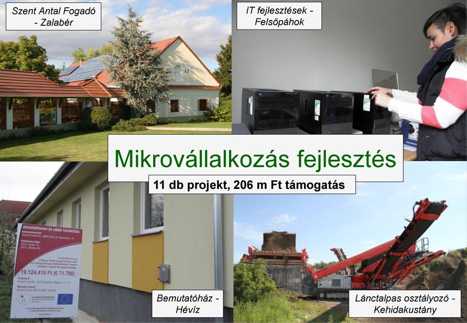 db projekt, 206 m Ft támogatás Bemutatóház -