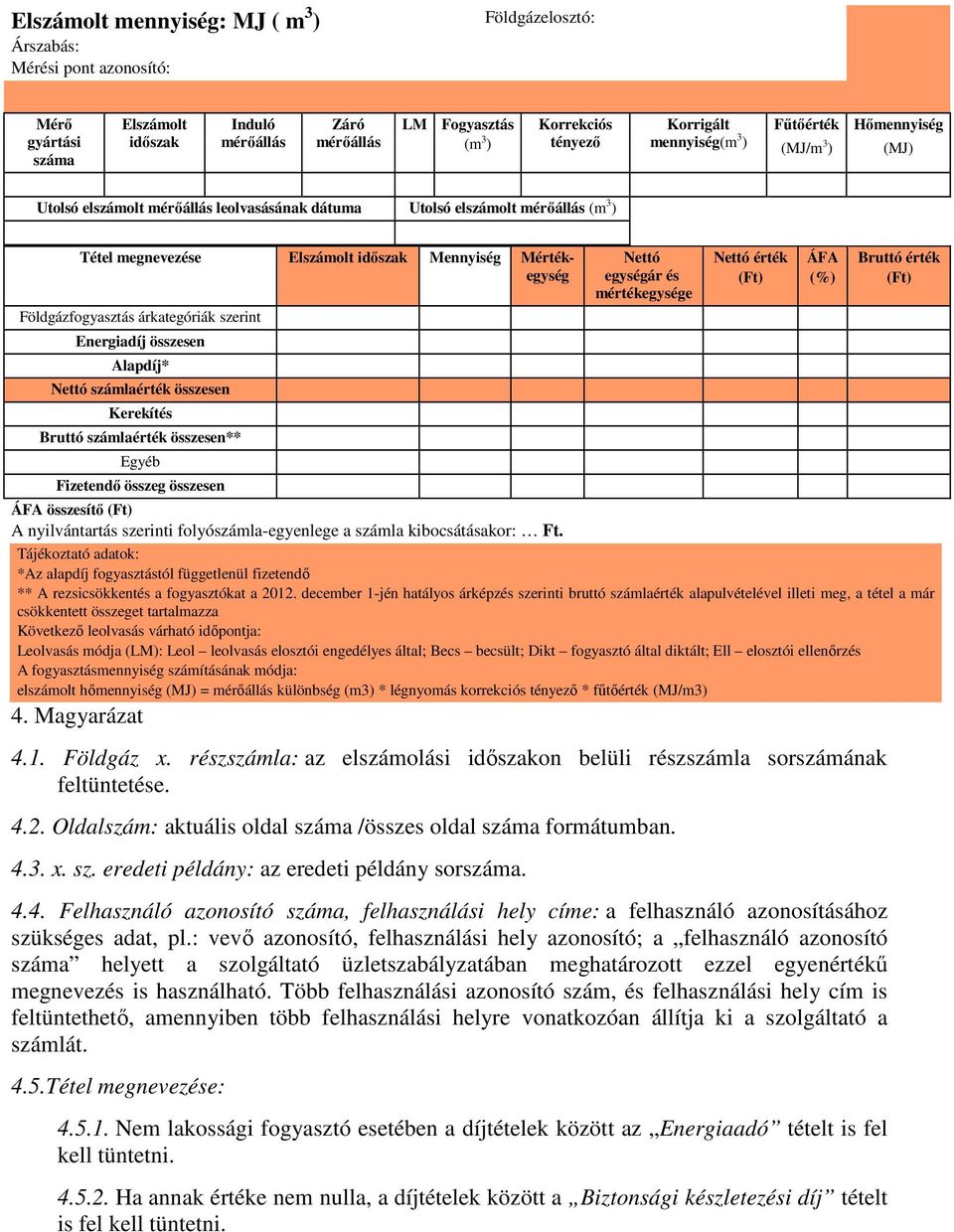 szerint Energiadíj összesen Alapdíj* Nettó számlaérték összesen Kerekítés Bruttó számlaérték összesen** Egyéb Fizetendő összeg összesen Elszámolt időszak Mennyiség Mértékegység Nettó egységár és