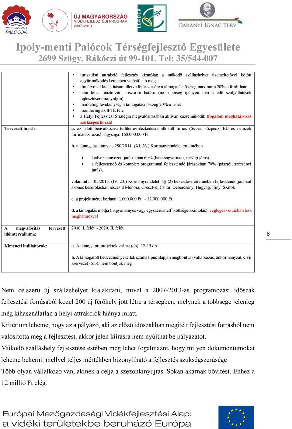 20%-a lehet monitoring az IPTE felé a Helyi Fejlesztési Stratégia megvalósításában aktívan közreműködik (fogalom meghatározás szükséges hozzá) a.