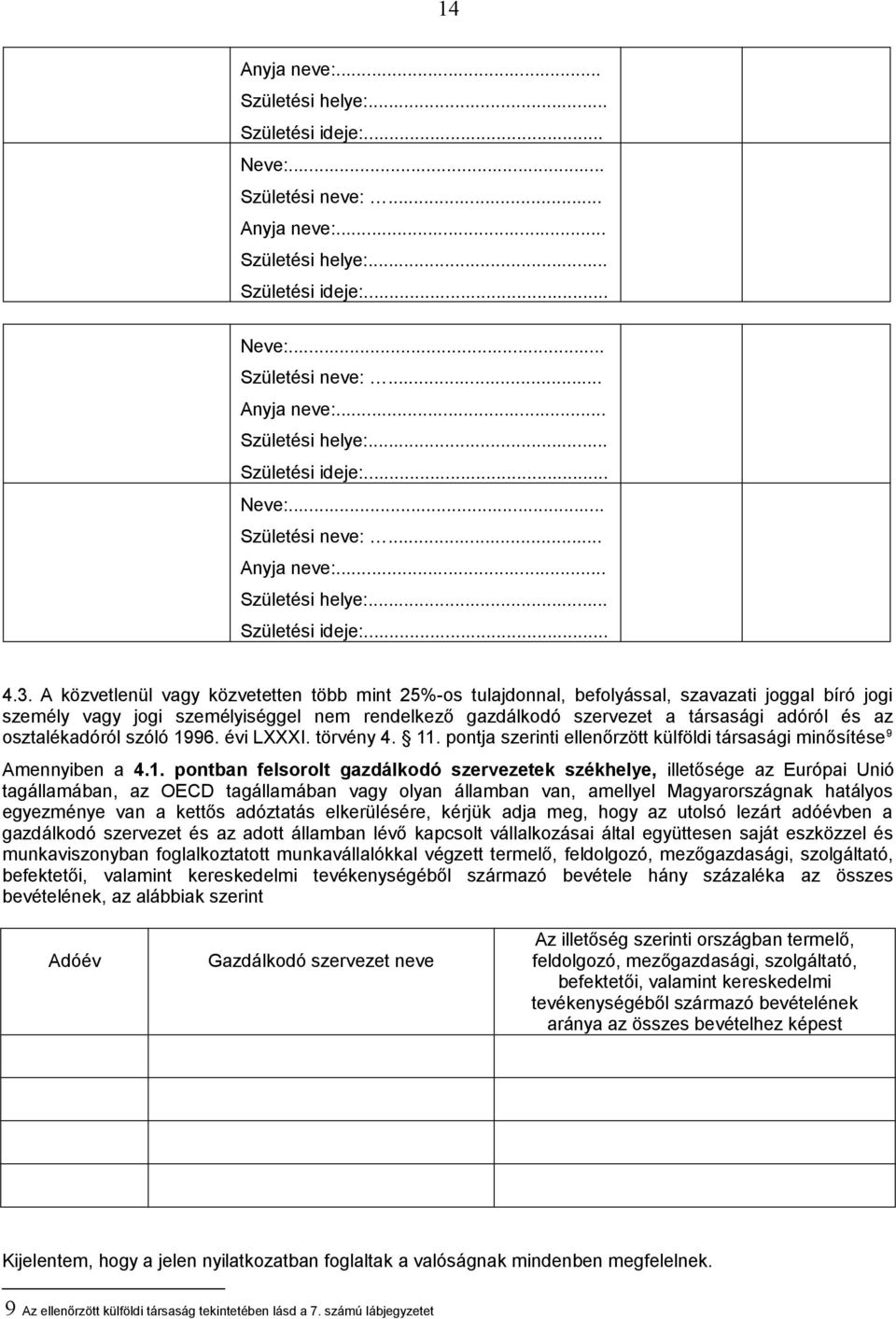 osztalékadóról szóló 19