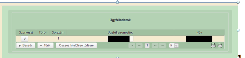 Ügyféladatok Konzorcium esetében minden konzorciumi tagot fel