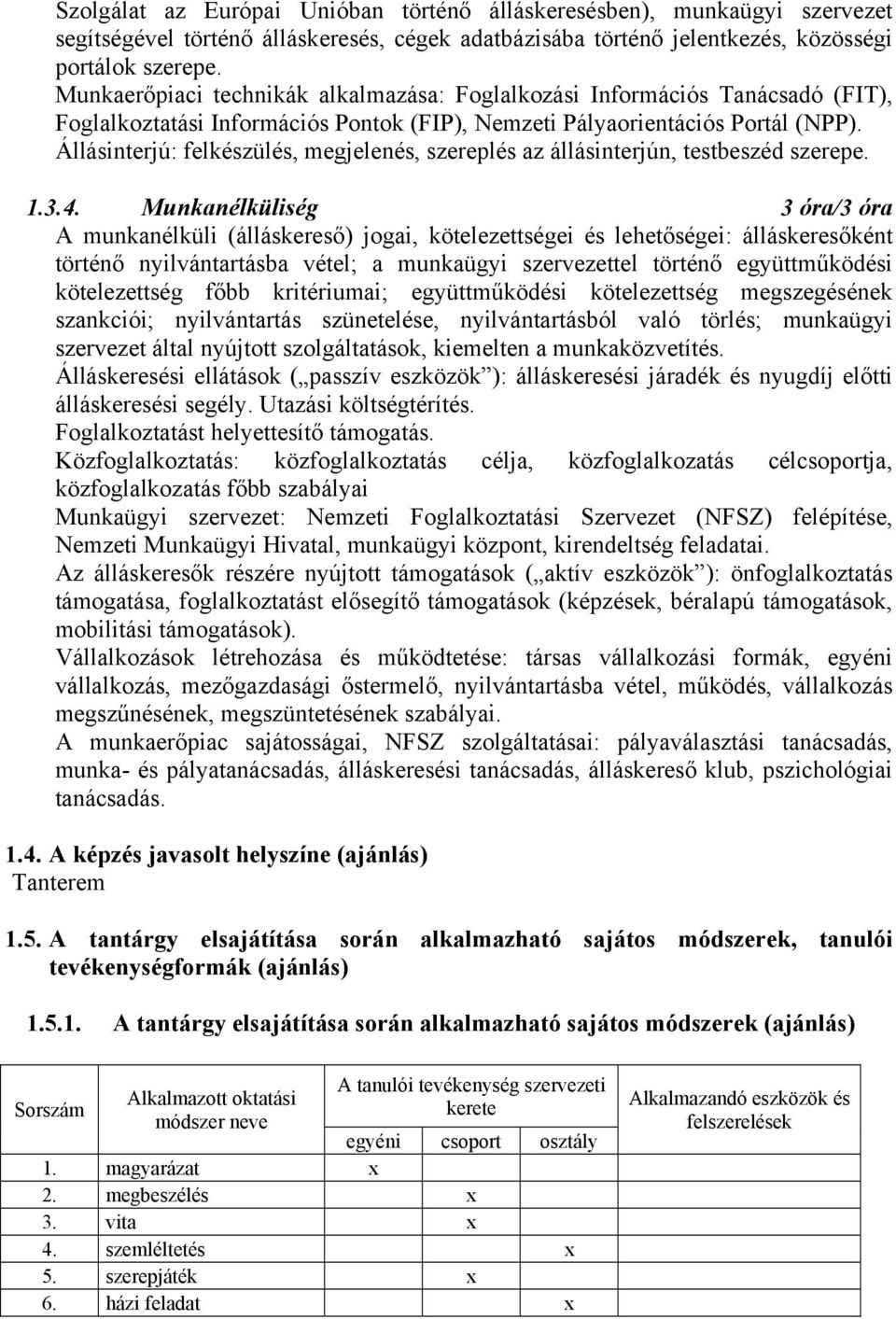 Állásinterjú: felkészülés, megjelenés, szereplés az állásinterjún, testbeszéd szerepe. 1.3.4.