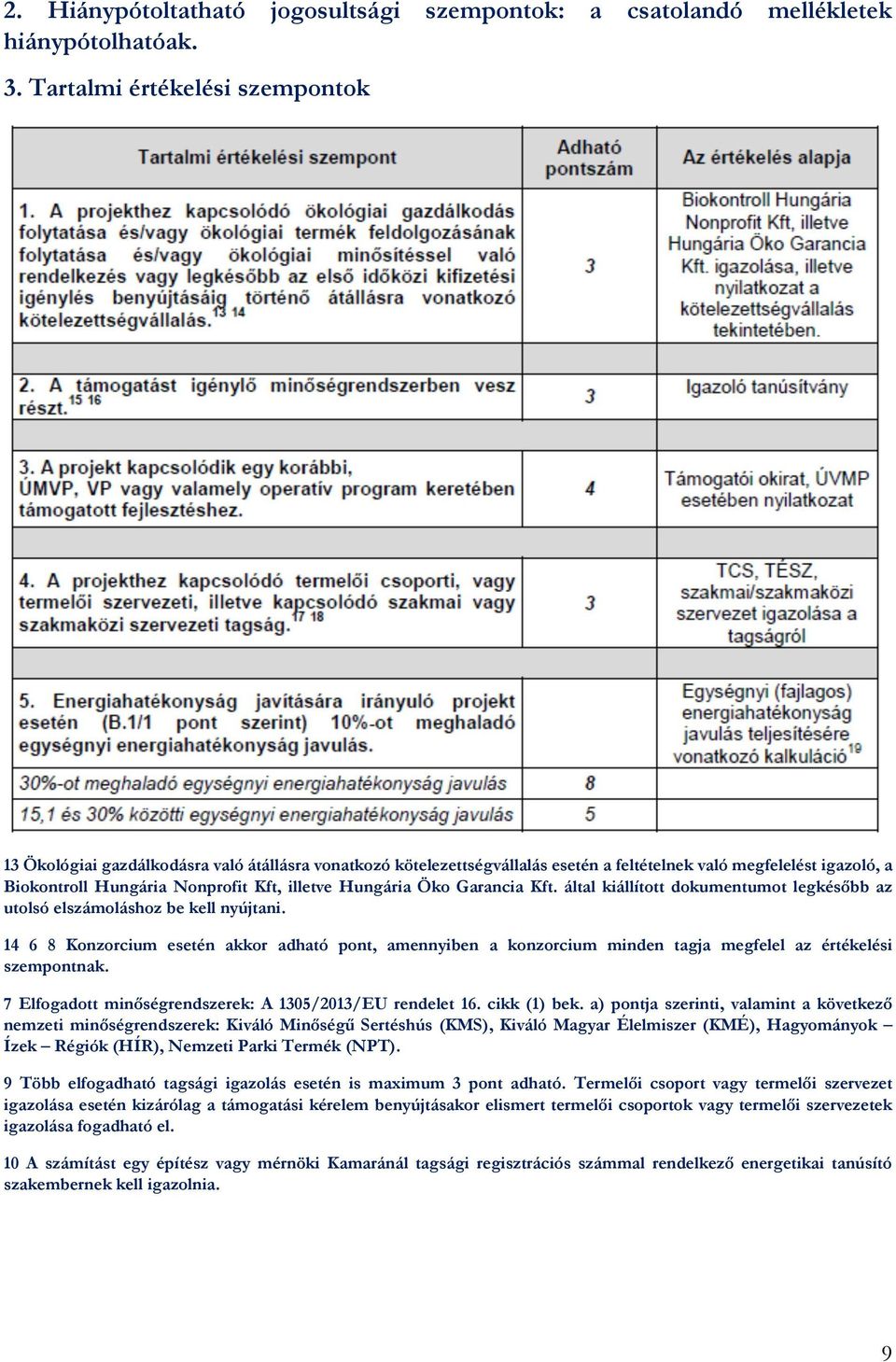 Hungária Öko Garancia Kft. által kiállított dokumentumot legkésőbb az utolsó elszámoláshoz be kell nyújtani.