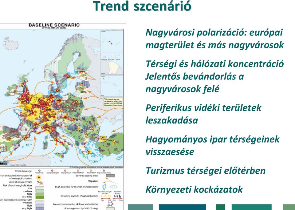 nagyvárosok felé Periferikus vidéki területek leszakadása Hagyományos