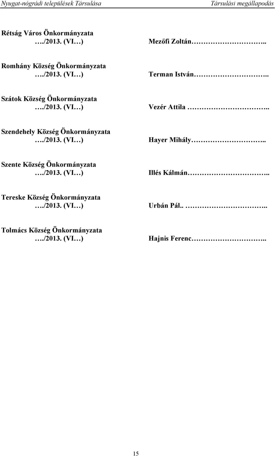 . Szátok Község Önkormányzata Vezér Attila.