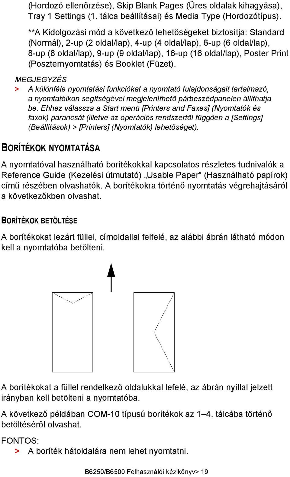 Poster Print (Poszternyomtatás) és Booklet (Füzet).