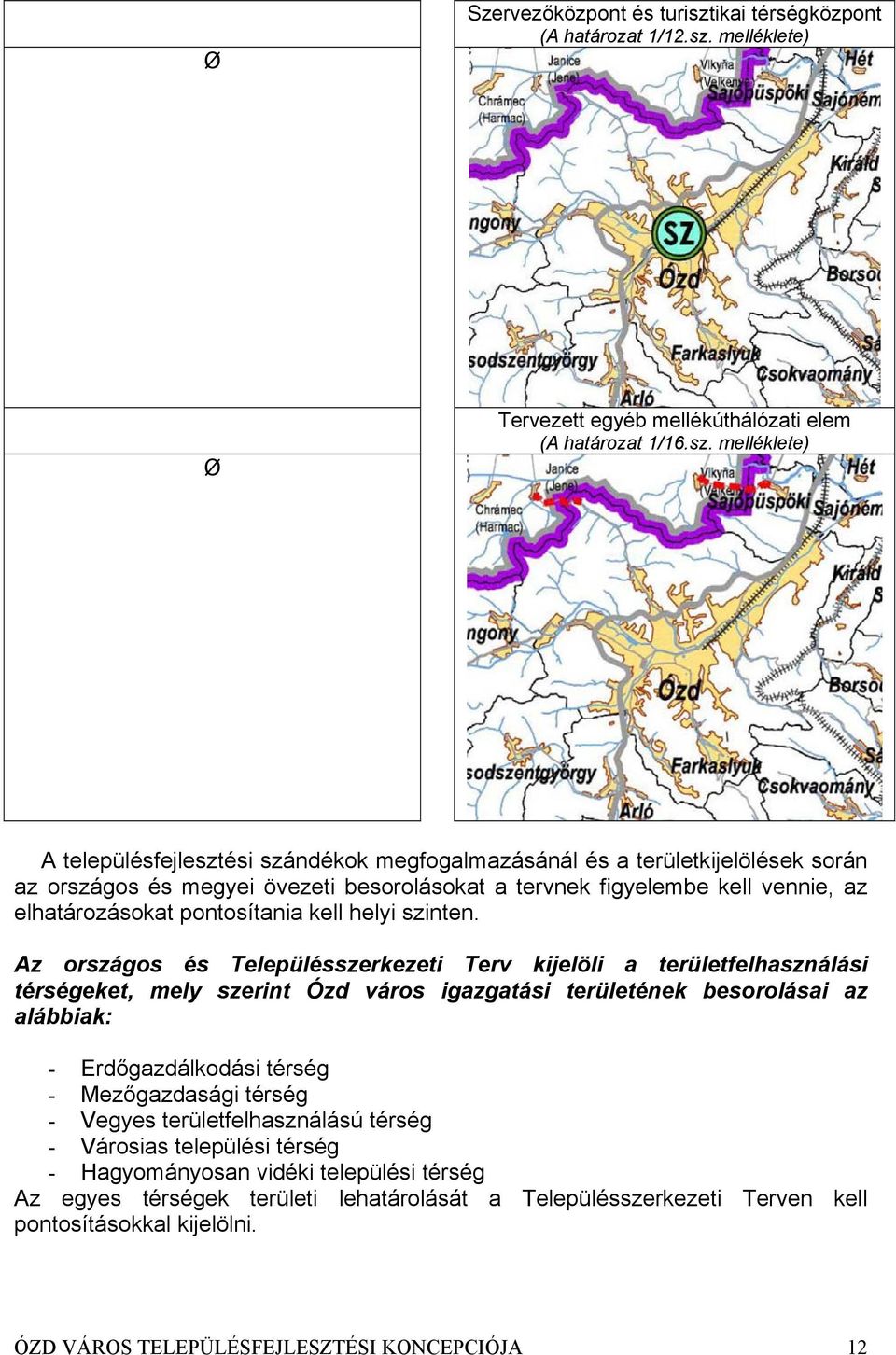 melléklete) Ø Tervezett egyéb mellékúthálózati elem (A határozat 1/16.sz.