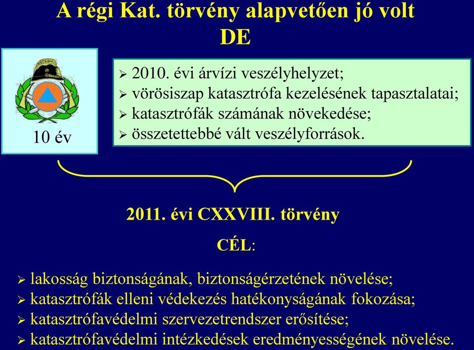 összetettebbé vált veszélyforrások. 2011. évi CXXVIII.