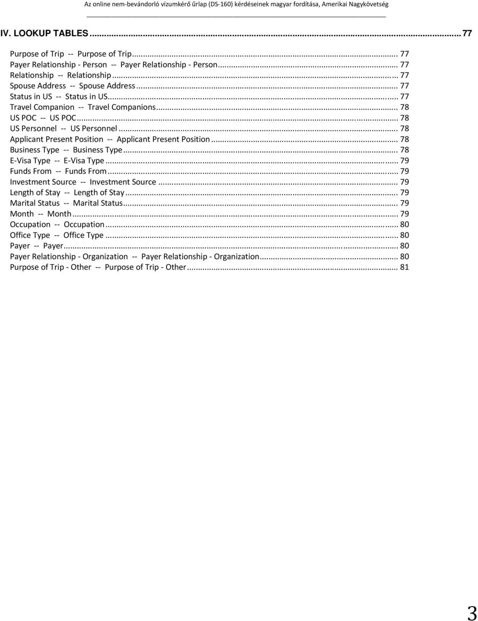 .. 78 Business Type Business Type... 78 E Visa Type E Visa Type... 79 Funds From Funds From... 79 Investment Source Investment Source... 79 Length of Stay Length of Stay.
